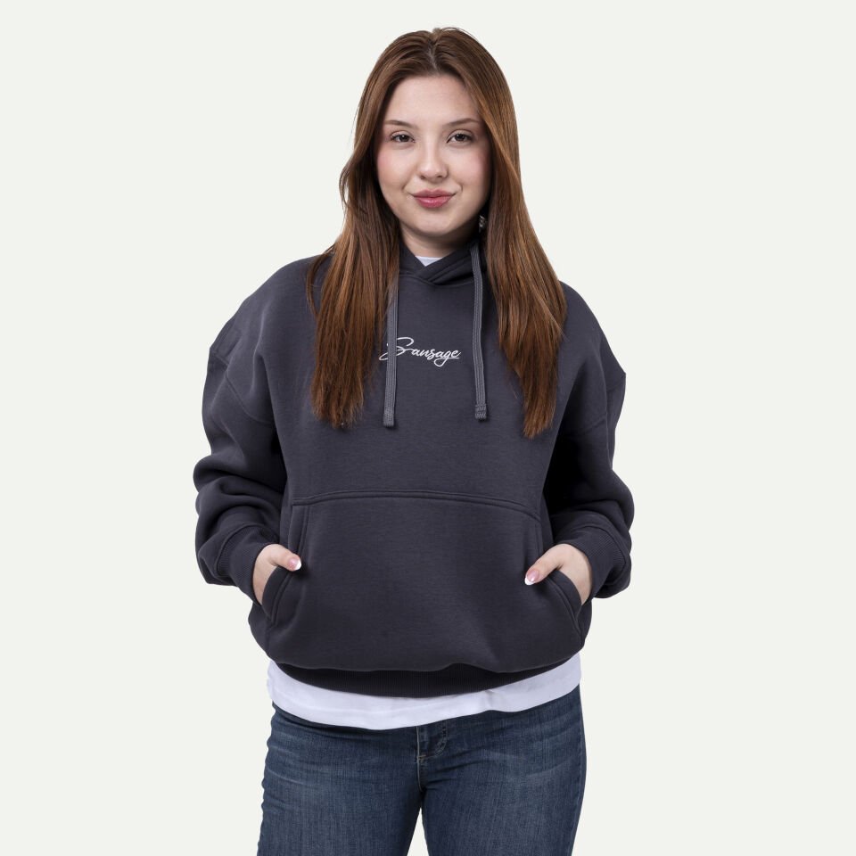 Nakışlı Sweatshirt Antrasit XL